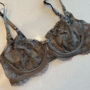 Victoria's Secret Designer Swarovski Crystal Ash Grey Bra